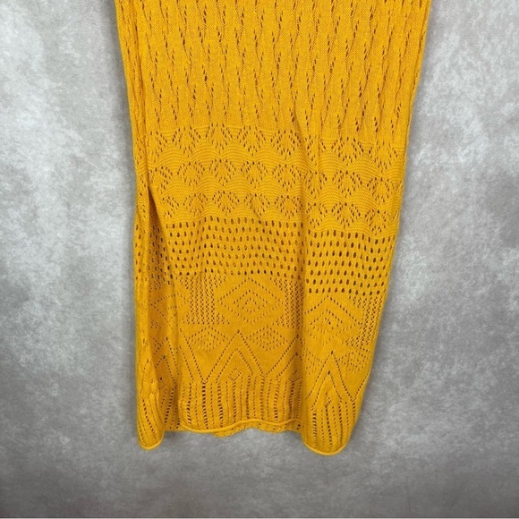 Roller Rabbit Vinnie Caftan Crochet Knit Coverup Dress In Amber Yellow Size XS - Picture 6 of 12
